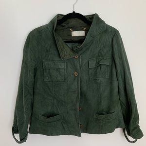 Badgley Mischka dark green suede jacket Size Small